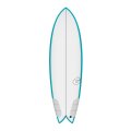 Surfboard TORQ TEC Twin Fish 6.4 Rail T&uuml;rkis
